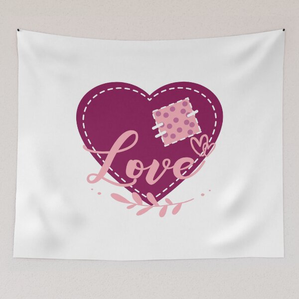 Item preview, Love Stitched Heart Patch with WHITE Background designed and sold by CulverCrafts.