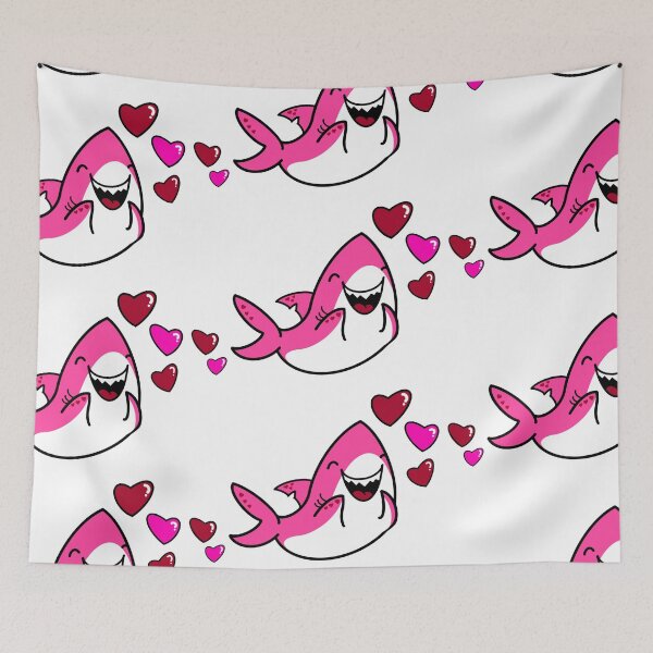 Item preview, Cute Pink Shark with Hearts designed and sold by Impossiblygood.