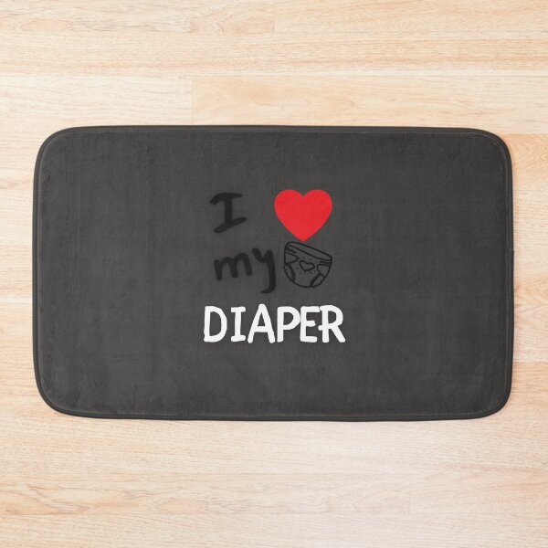 Item preview, I Heart/Love My Diaper Graphic ABDL - White designed and sold by DaddyKoti.