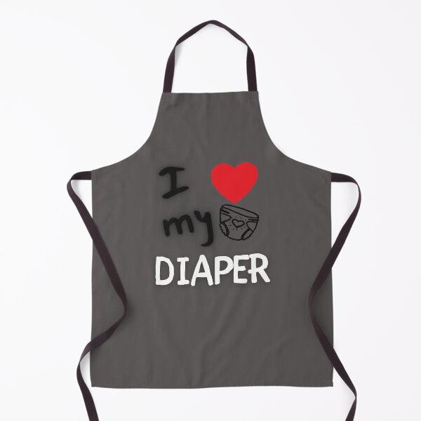 Item preview, I Heart/Love My Diaper Graphic ABDL - White designed and sold by DaddyKoti.