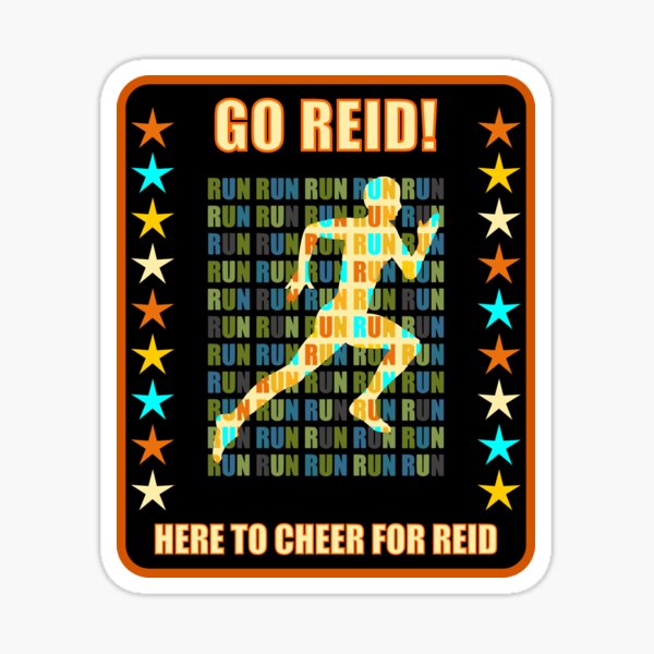 go-reid-runner-support-fan-here-to-cheer-favorite-athlete-sticker-for