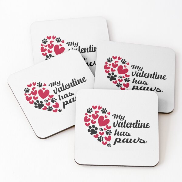 Item preview, My Valentine Has Paws Gift For Cat Dog Animal Lovers designed and sold by JooArtPrints  ★★★★★.