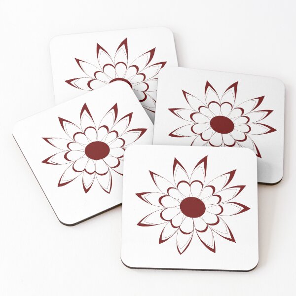 Item preview, Simple red  flower line art designed and sold by Inktown.