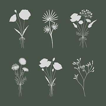 Handdrawn Wildflower Stickers | Art Board Print