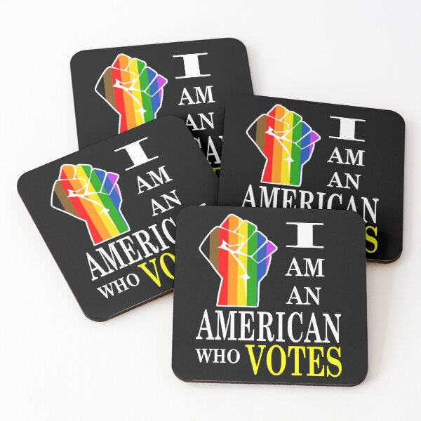 Item preview, I am an American Who VOTES - Philadelphia Pride Flag Fist - Design designed and sold by LthrDaddyBear.