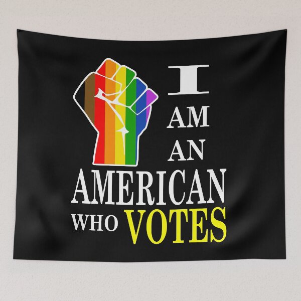 Item preview, I am an American Who VOTES - Philadelphia Pride Flag Fist - Design designed and sold by LthrDaddyBear.