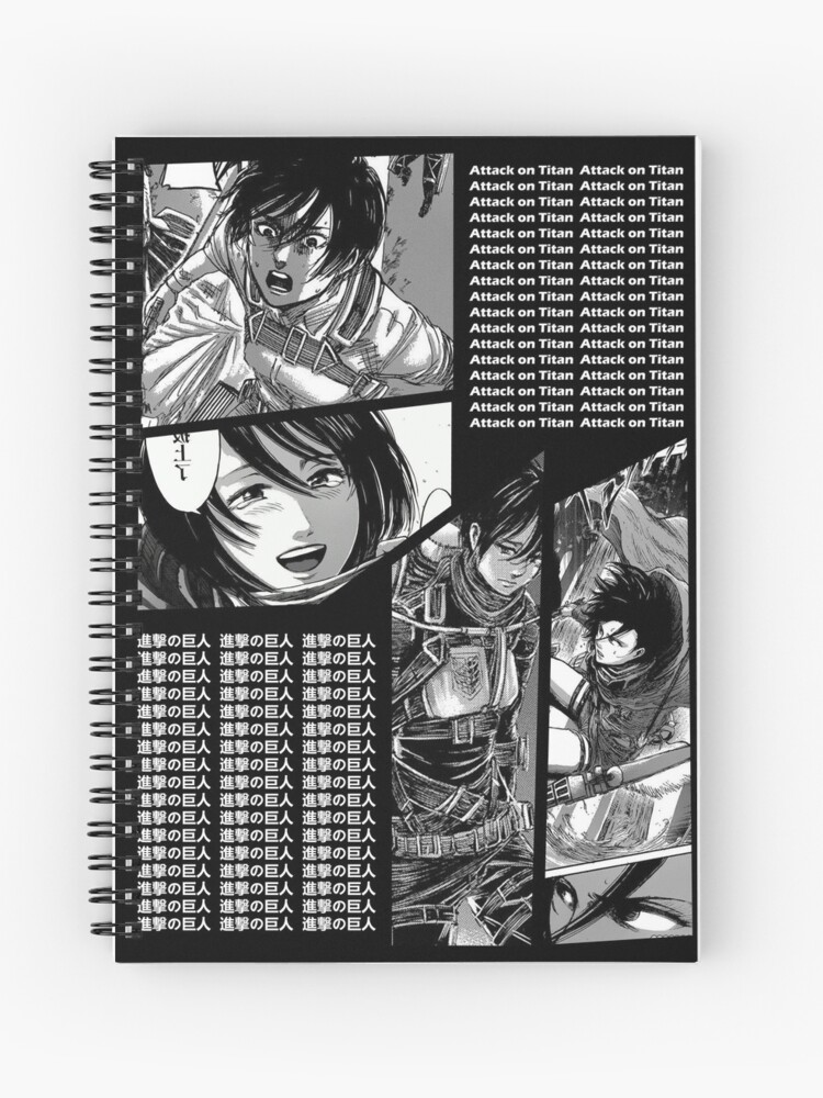 Mikasa Ackerman Attack On Titan Shingeki No Kyojin Manga Panel Design Spiral Notebook By Raiden Designs Redbubble