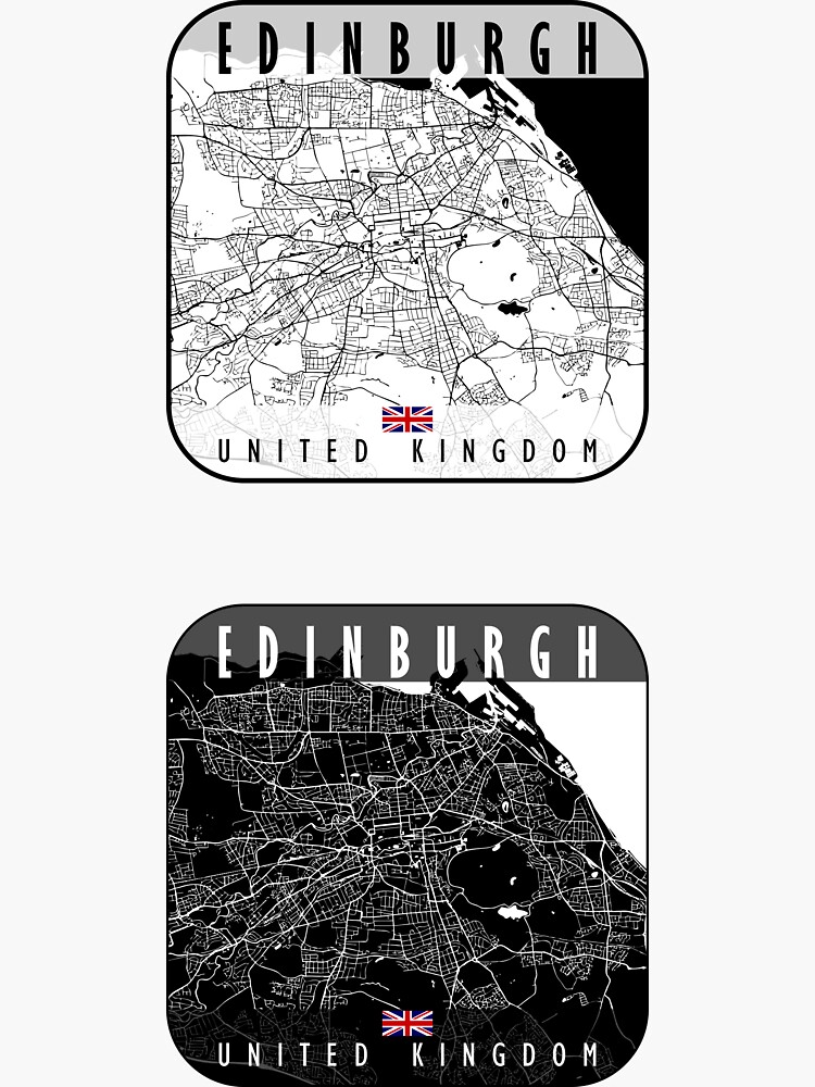 "EDINBURGH MAP UNITED KINGDOM Sticker Pack" Sticker for Sale by