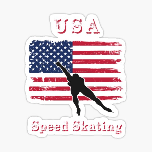 Aperçu de l'œuvre Patinage de vitesse USA Drapeau américain USA créée et vendue par R&BApparel.