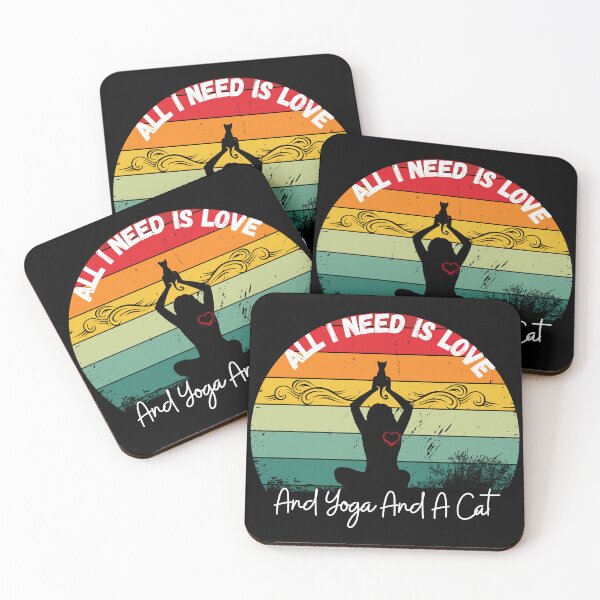Item preview, all i need is love and yoga and a cat funny designed and sold by TheWorkoutLife ⭐⭐⭐⭐⭐.