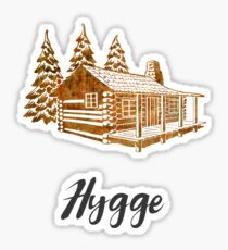 Hygge Design of a Cosy Cabin by Woodland Doodles Sticker