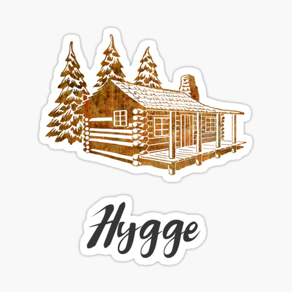 Hygge Design of a Cosy Cabin by Woodland Doodles Sticker