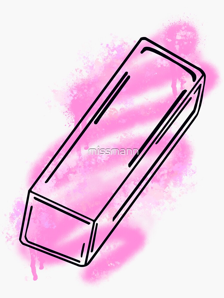 "Pink Eraser " Sticker by missmann Redbubble