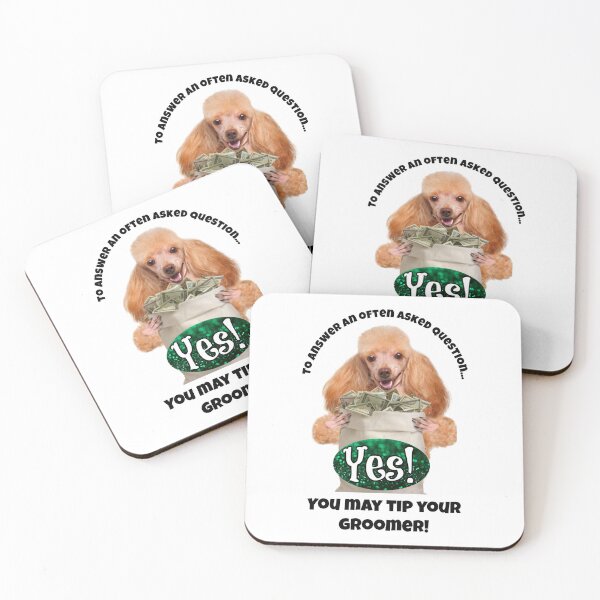 Item preview, Red Miniatural Poodle Tip Jar "Yes you may tip the groomer!" designed and sold by SGNorton.
