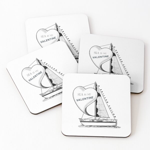 Item preview,  Sea Is My Valentine quote with ship and map designed and sold by InnaMGraphic.