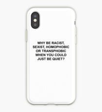 Vinilo o funda para iPhone POR QUÉ SEA RACISTA, SÓLO ES SILENCIOSO.