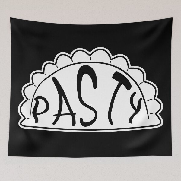 Item preview, Cornish Pasty Text Art British Food White Black designed and sold by cashewdays.