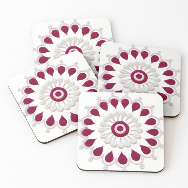 Item preview, Red white Rangoli designed and sold by Saiamrita123.