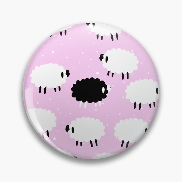 Item preview, Fluffy Sheep on Pink (with Black Sheep) designed and sold by murkyswamp.
