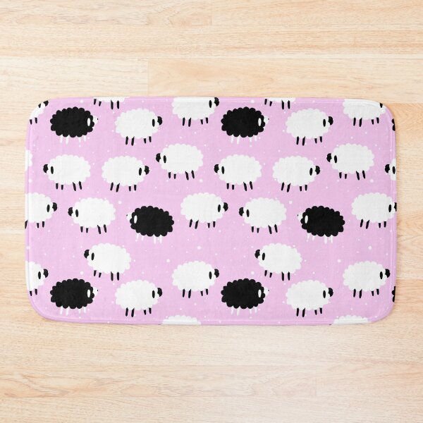Item preview, Fluffy Sheep on Pink (with Black Sheep) designed and sold by murkyswamp.
