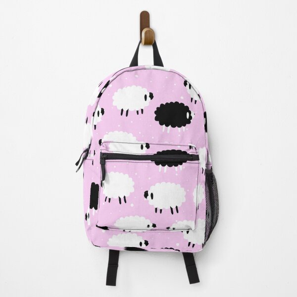 Item preview, Fluffy Sheep on Pink (with Black Sheep) designed and sold by murkyswamp.