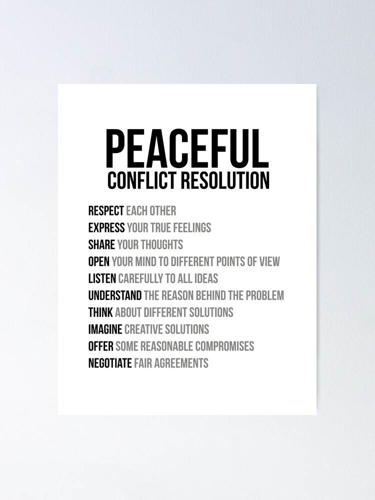 Peaceful Conflict Resolution, Conflict In Workplace, Office Decor, Office  Art