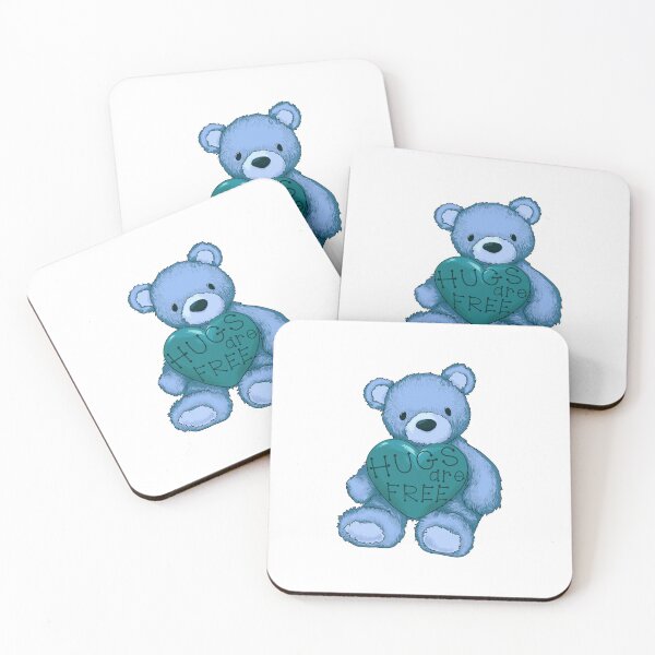 Item preview, Hugs are Free - Blue Teddy Bear designed and sold by PawsitiveMum.