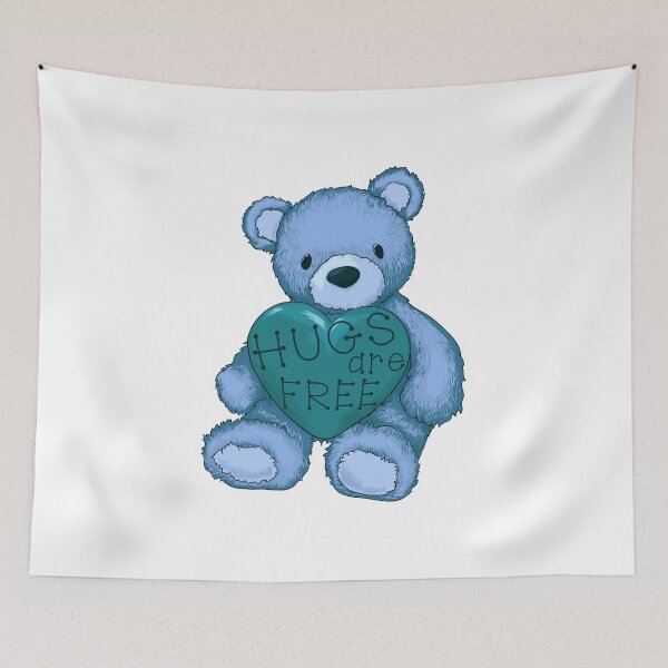 Item preview, Hugs are Free - Blue Teddy Bear designed and sold by PawsitiveMum.