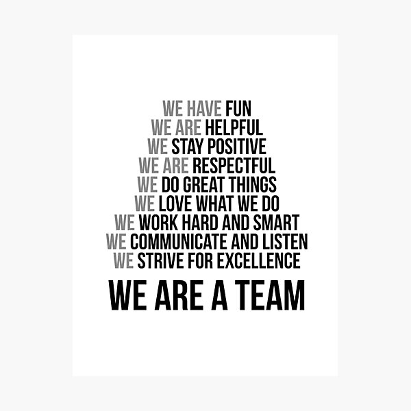 "We Are A Team, Teamwork Quotes, Office Decor, Office Wall Art