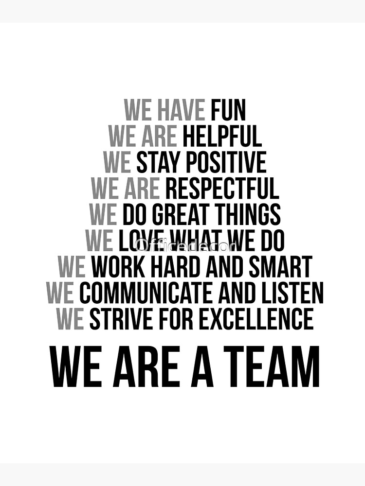 "We Are A Team, Teamwork Quotes, Office Decor, Office Wall Art" Mounted ...