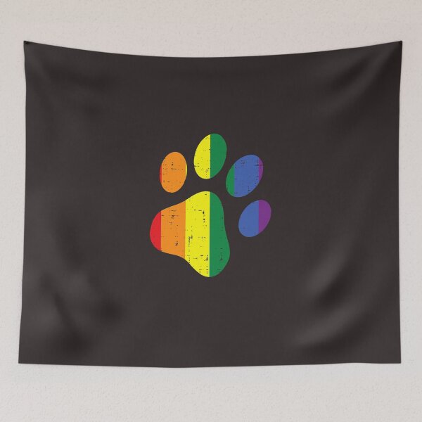 Item preview, Dog Paw Print LGBTQ Rainbow Flag Gay Pride Ally Dog Lover T-Shirt designed and sold by MartinGrassl.
