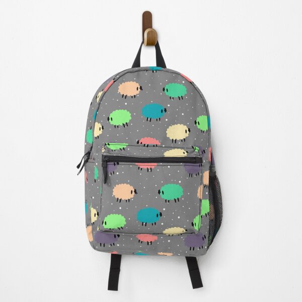 Item preview, Fluffy Rainbow Sheep on Dark Gray designed and sold by murkyswamp.