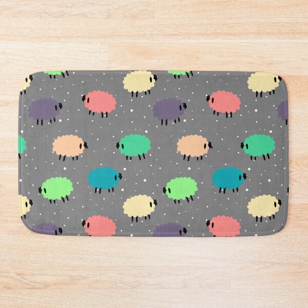 Item preview, Fluffy Rainbow Sheep on Dark Gray designed and sold by murkyswamp.