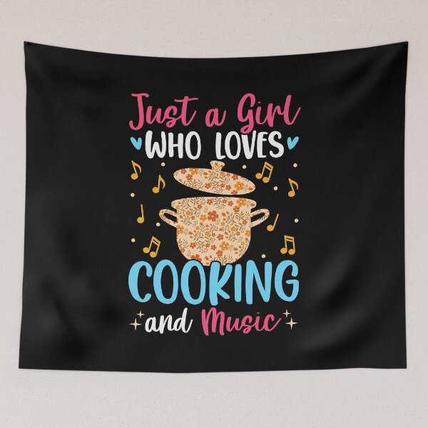 Item preview, Just A Girl Who Loves Music And Cooking Cook Chef Cooking designed and sold by 2blackcherries.