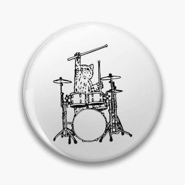 Item preview, Funny Band Cat Playing Drums Gift Kittens Lover designed and sold by Shaneink3.