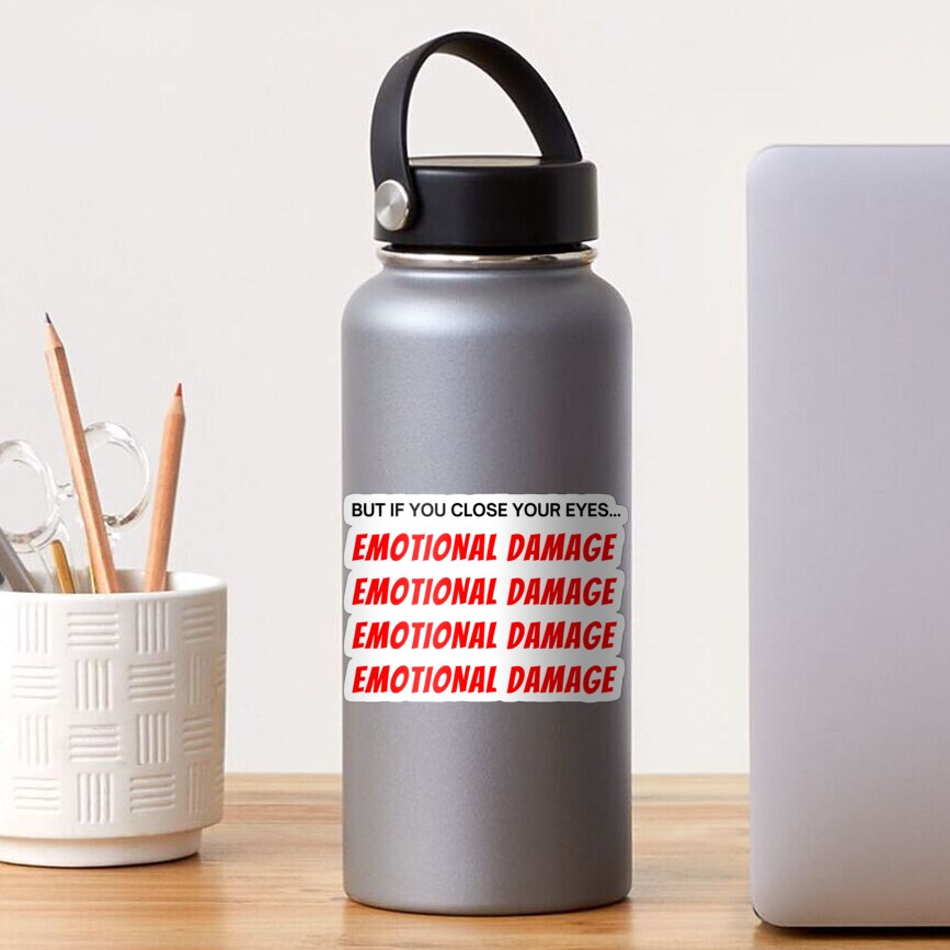 emotional-damage-tiktok-song-typography-red-sticker-for-sale-by