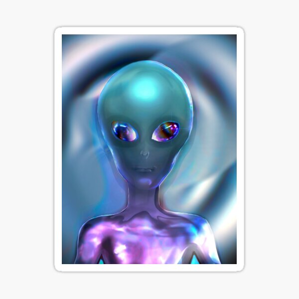Holofoil #1B Gray Alien Sticker