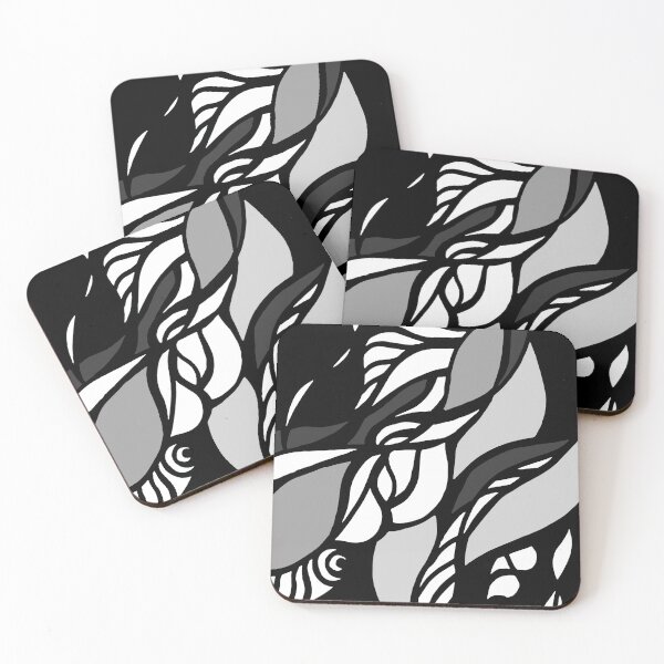 Item preview, Twisted-Abstract geometric shapes minimal illustration in black and white designed and sold by jeanyun48.
