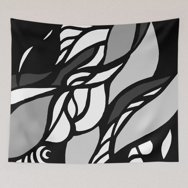 Item preview, Twisted-Abstract geometric shapes minimal illustration in black and white designed and sold by jeanyun48.