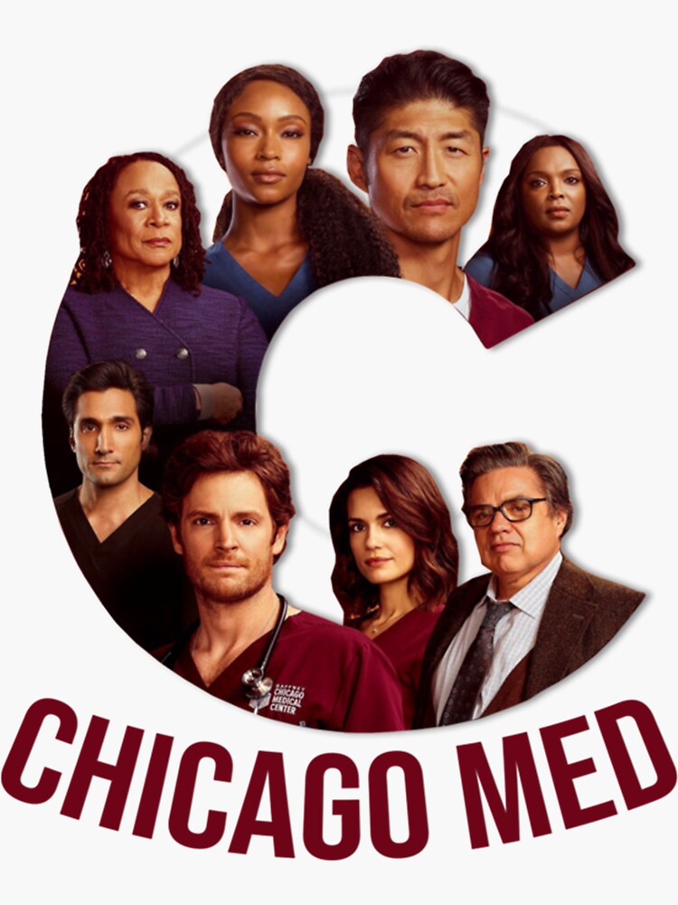 Sticker Logo De L Affiche Des Personnages De L Mission De T L Vision Chicago Med T Shirt