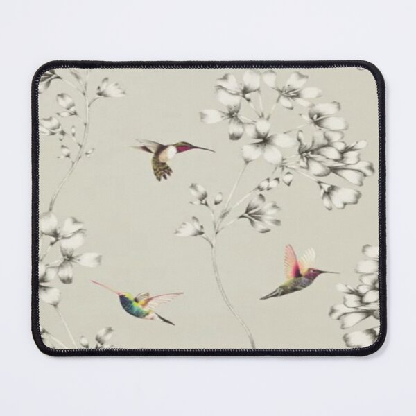 Item preview, Botanical Etchings & Hummingbirds Cream Background designed and sold by WearWolfDesigns.