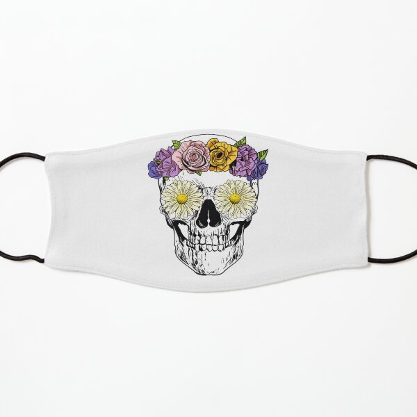 skull with flowers in his eyes Maske für Kinder