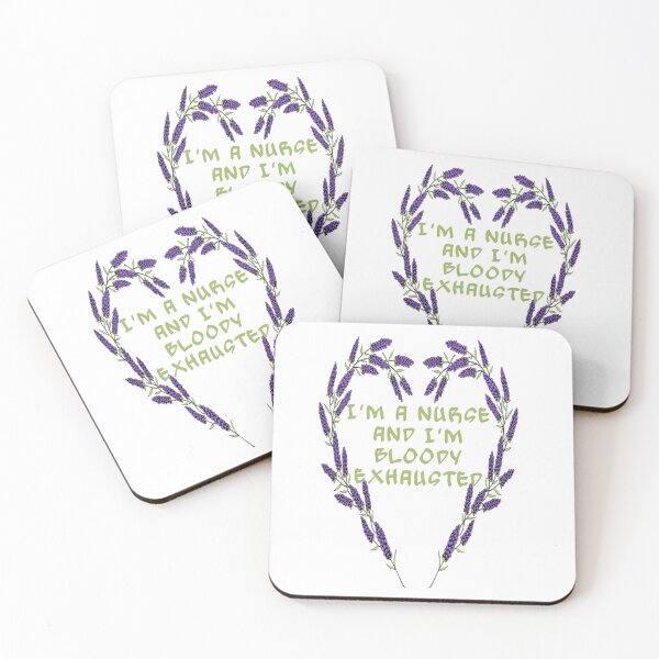 Item preview, I'm a nurse and I'm bloody exhausted lavender heart with text designed and sold by Areashor.