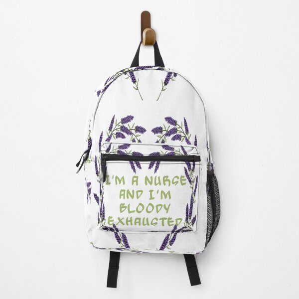 Item preview, I'm a nurse and I'm bloody exhausted lavender heart with text designed and sold by Areashor.