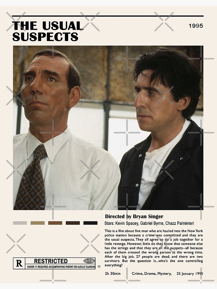 Usual Suspects Bryan Singer Movie Poster Vintage Retro 