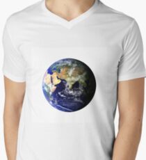 Earth Globe Men's V-Neck T-Shirt