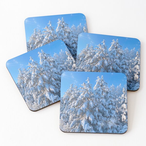 Item preview, Snow covered trees and blue sky designed and sold by Sasas Photography.