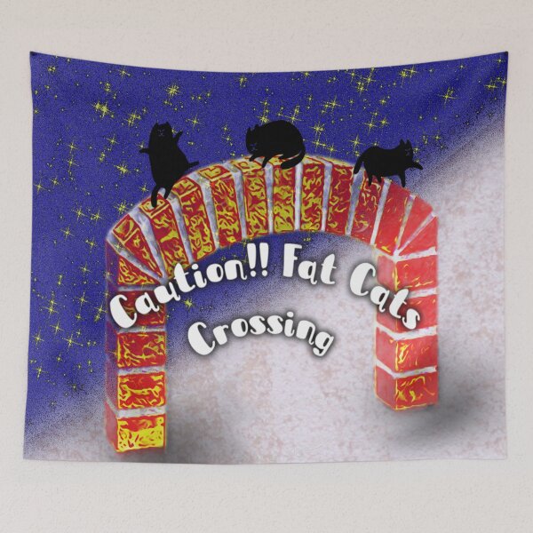 Item preview, Caution! Fat Cats Crossing designed and sold by RoxanneG.