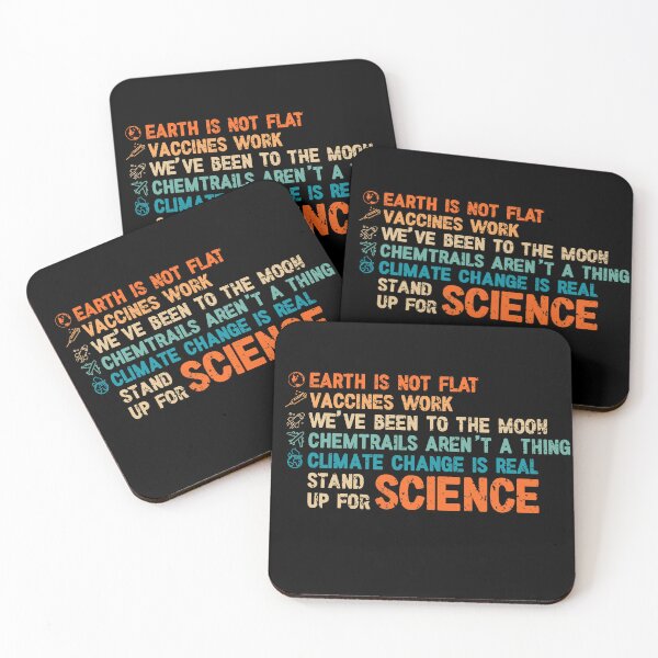 Item preview, Earth is not flat, Vaccines work, We've been to the moon, Chemtrails aren't a thing, Climate change is real, Stand up for science designed and sold by NiceTees2021.