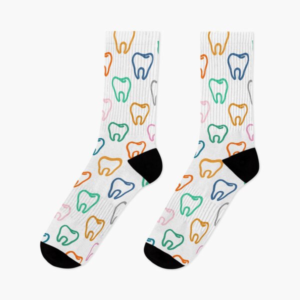 Item preview, Rainbow Dental Valentines Teeth Pattern Colorful Neon Tooth Dental Assistant Dental Squad Students Socks Gifts Funny Dentist designed and sold by NOorYES.